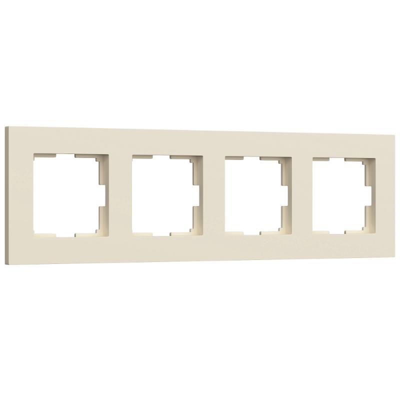 W0042962/ Электроустановочные изделия - Рамка на 4 поста Slab (айвори софт)