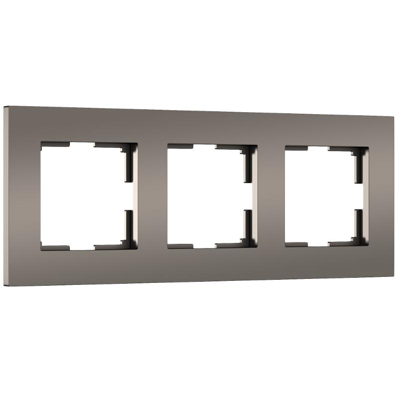 W0032963/ Электроустановочные изделия -Рамка на 3 поста Slab (бронза софт)