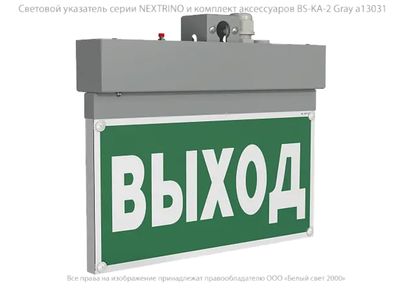 Указатель аварийный светодиодный BS-NEXTRINO-73-S1-INEXI3 Gray 6,3Вт 3ч IP40 постоянный накладной