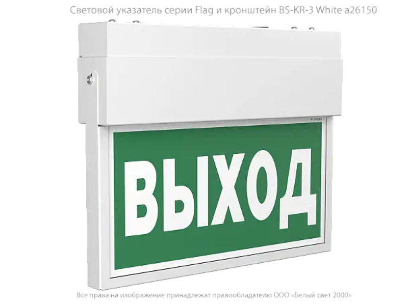 Световой указатель аварийного освещения светодиодный BS-FLAG-10-S1-3,9Вт IP66 централизованный подвесной