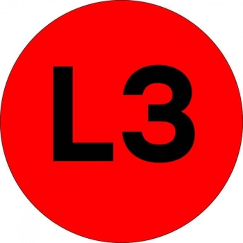 Наклейка "L3" d=20мм PROxima