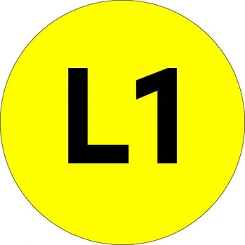 Наклейка "L1" d=20мм PROxima