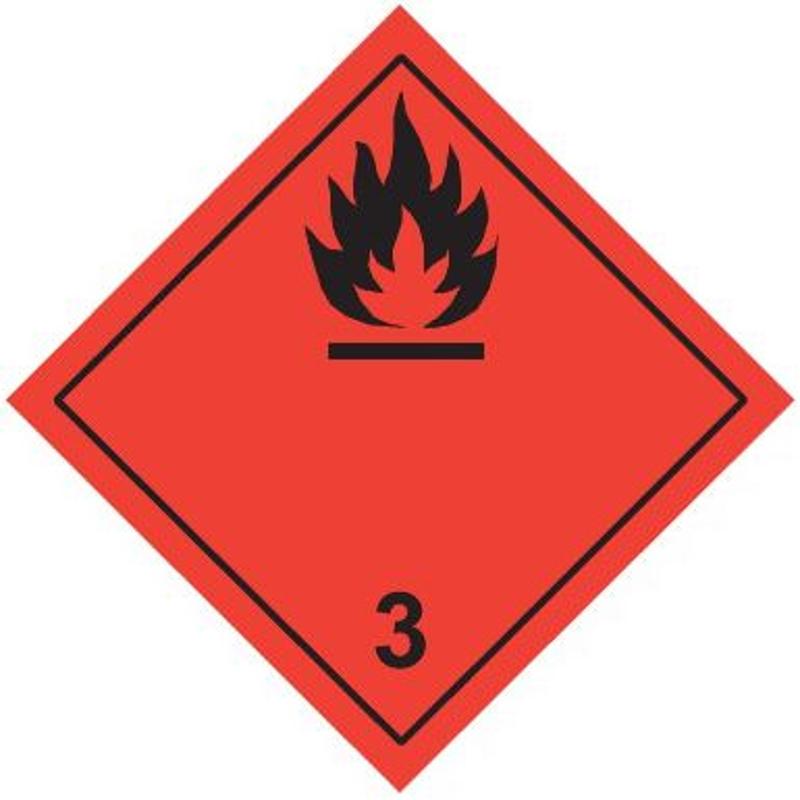 Знак для маркировки опасных грузов "Кл.3" 250х250 мм, пленка самоклеящаяся ГОСТ 19433-88