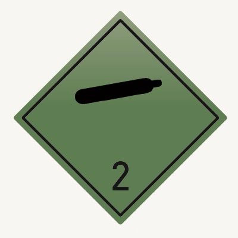 Знак для маркировки опасных грузов 2.1 "Невоспламеняющиеся, нетоксичные газы" 250х250 мм