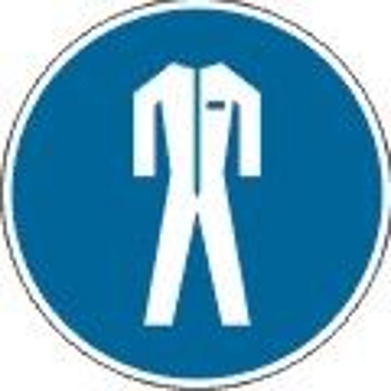Знак наклейка M07 "Работать в защитной одежде" (200х200) ГОСТ 12.4.026-2015  PROxima