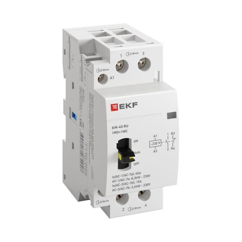 Контактор модульный КМ РУ 40А 1NO+1NC (2 мод.) EKF PROxima