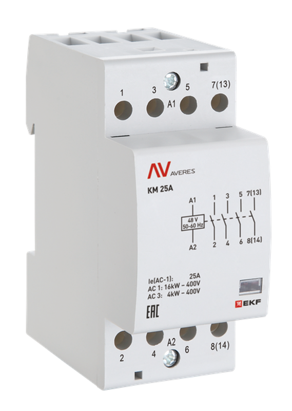 Контактор модульный КМ 40А 2NО 110VAC (2 мод.) AVERES