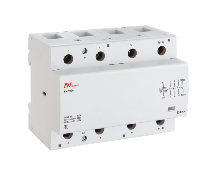 Контактор модульный КМ 80А 4NC 24VAC (6 мод.) AVERES
