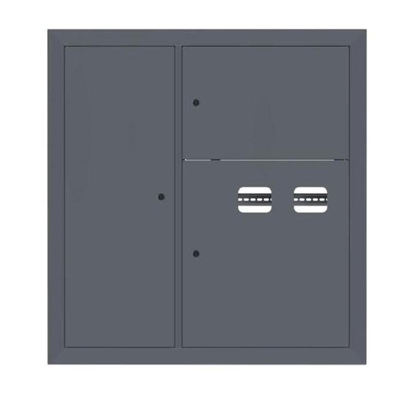 Щит этажный 2 кв. слаботочка слева RAL7024 (1000х950х150)  PROxima