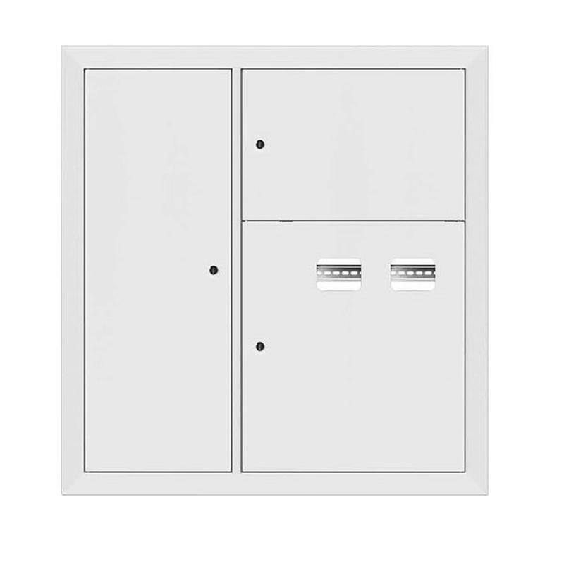 Щит этажный 2 кв. RAL9003 со слаботочным отсеком слева (1000х950х150)