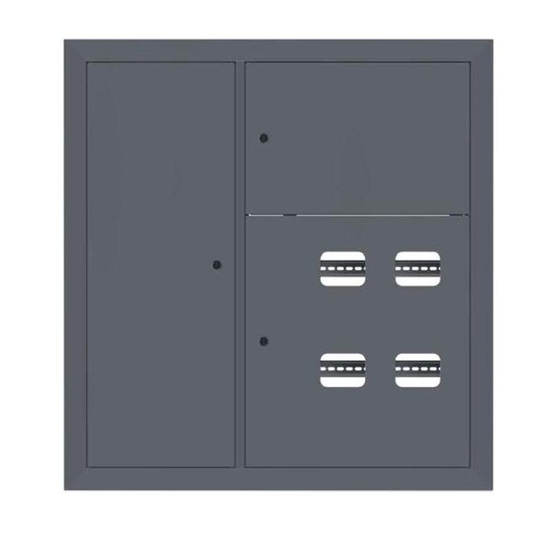 Щит этажный 4 кв. слаботочка слева RAL7024 (1000х950х150)  PROxima