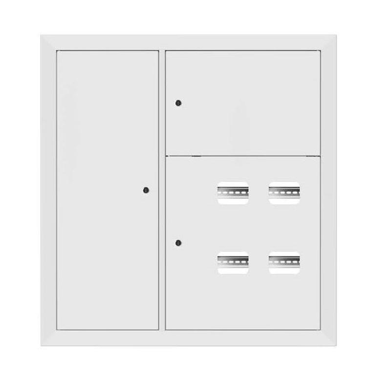 Щит этажный 4 кв. RAL9003 со слаботочным отсеком слева (1000х950х150)