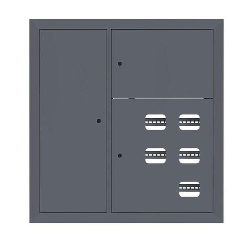 Щит этажный 5 кв. слаботочка слева RAL7024 (1000х950х150)  PROxima