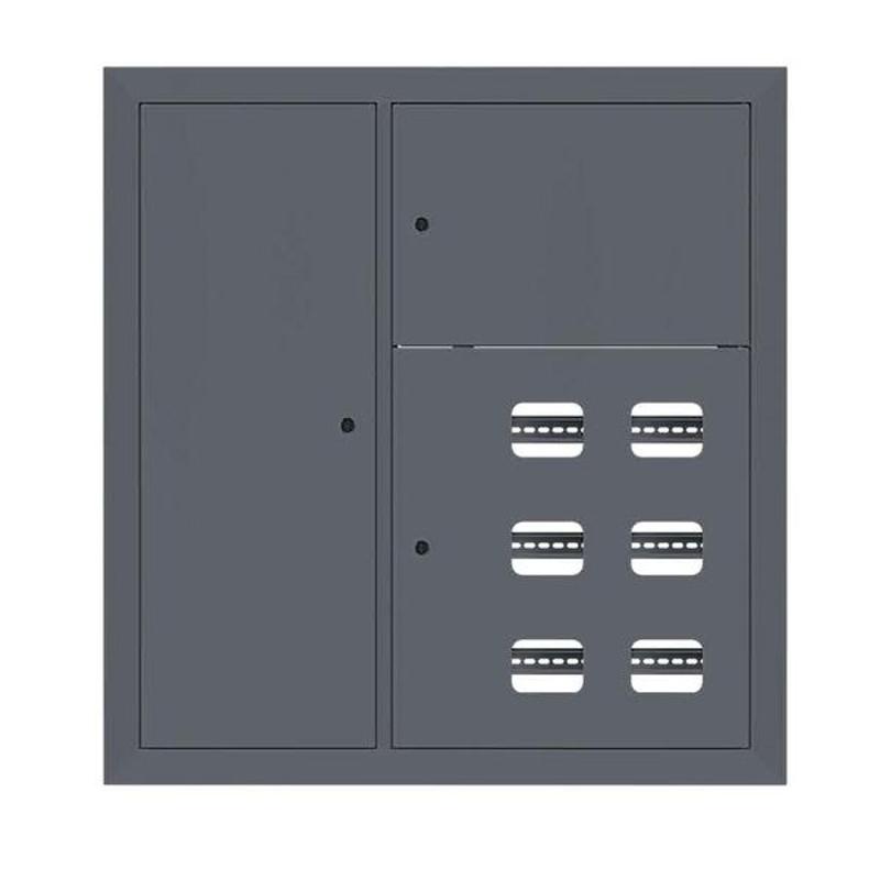 Щит этажный 6 кв. слаботочка слева RAL7024 (1000х950х150)  PROxima