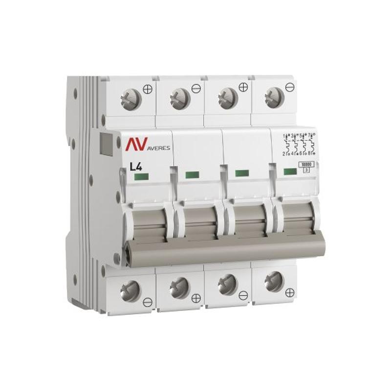 Выключатель автоматический AV-10 DC 4P 4A (L) 10kA AVERES