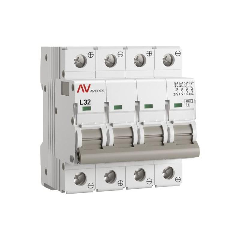 Выключатель автоматический AV-6 DC 4P 32A (L) 6kA AVERES