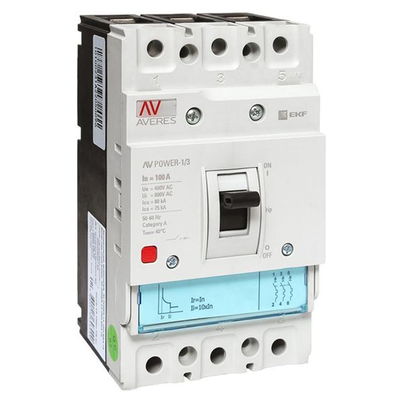Выключатель автоматический AV POWER-1/3 100А 80kA TR AVERES
