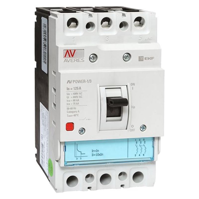 Выключатель автоматический AV POWER-1/3 125А 80kA TR AVERES