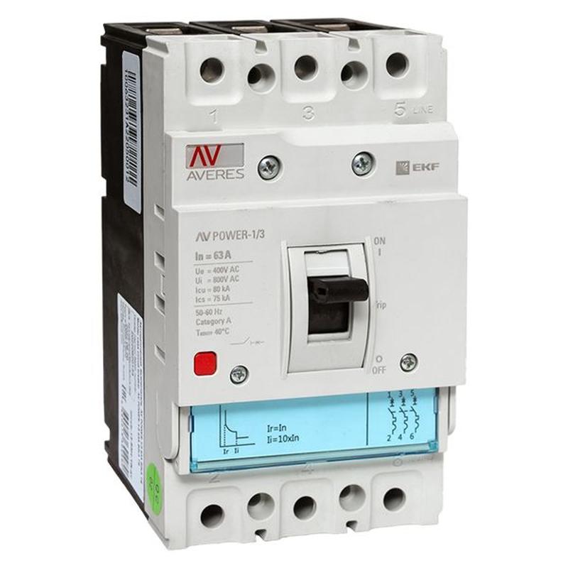 Выключатель автоматический AV POWER-1/3  63А 80kA TR AVERES