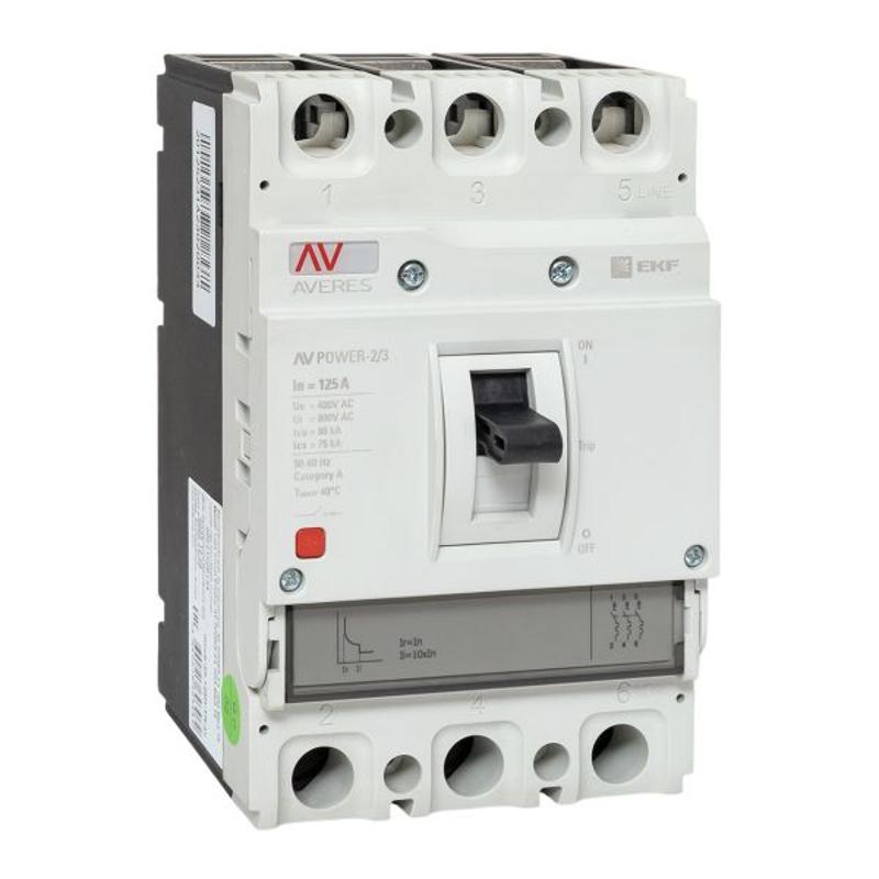 Выключатель автоматический AV POWER-2/3 125А 80kA TR AVERES