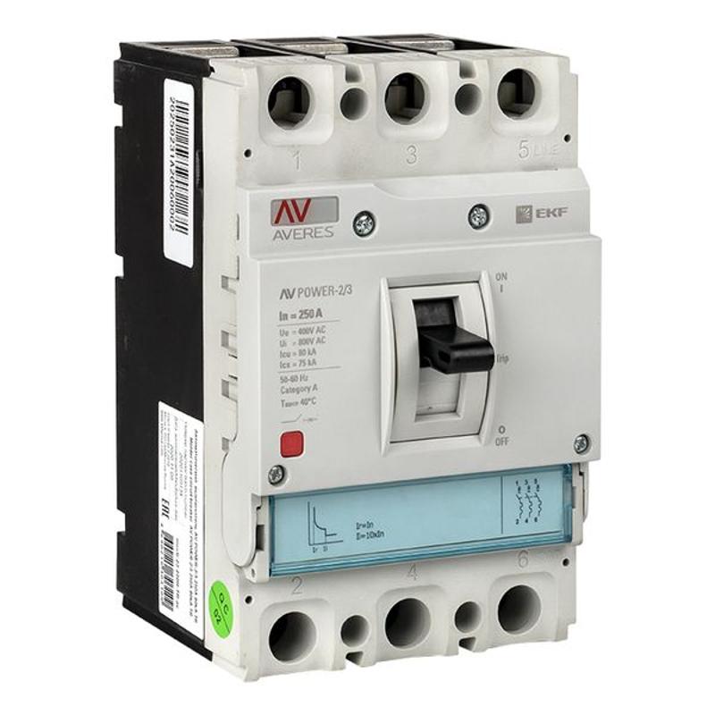 Выключатель автоматический AV POWER-2/3 250А 80kA TR AVERES