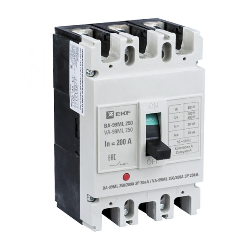 Выключатель автоматический ВА-99М 250/200А 3P 20кА EKF Basic