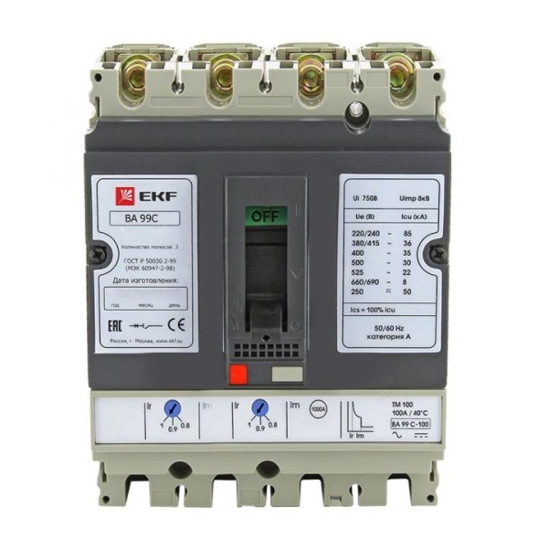 Выключатель автоматический ВА-99C (Compact NS) 100/63А 3P+N 36кА EKF