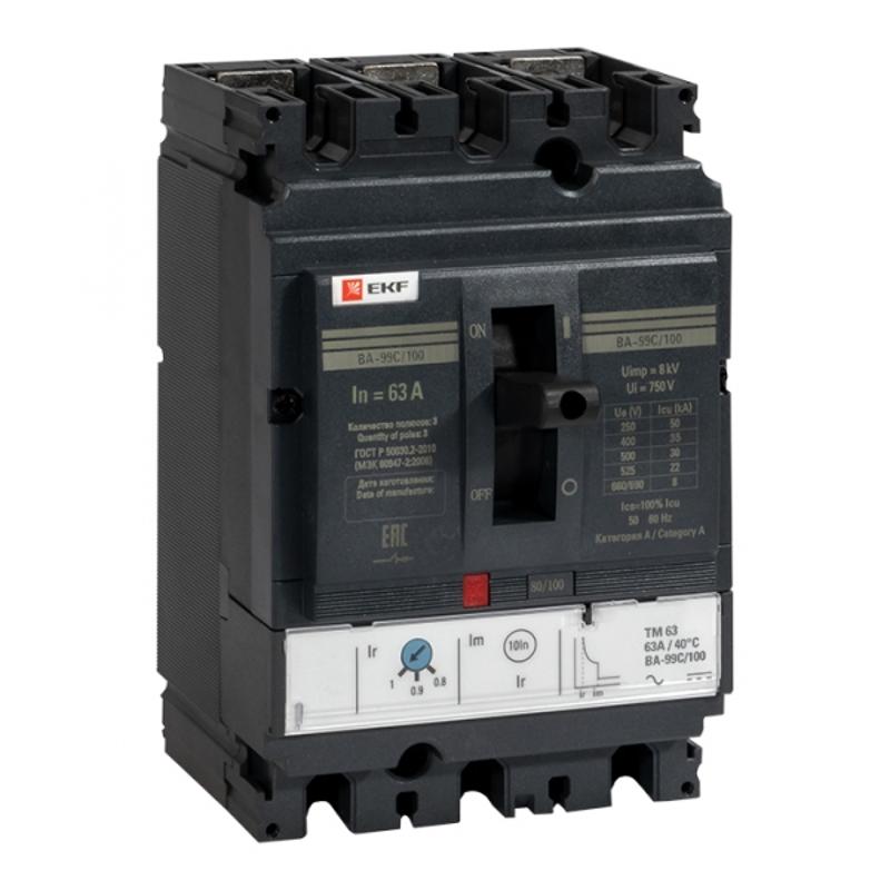 Выключатель автоматический ВА-99C (Compact NS) 100/63А 3P 36кА EKF PROxima
