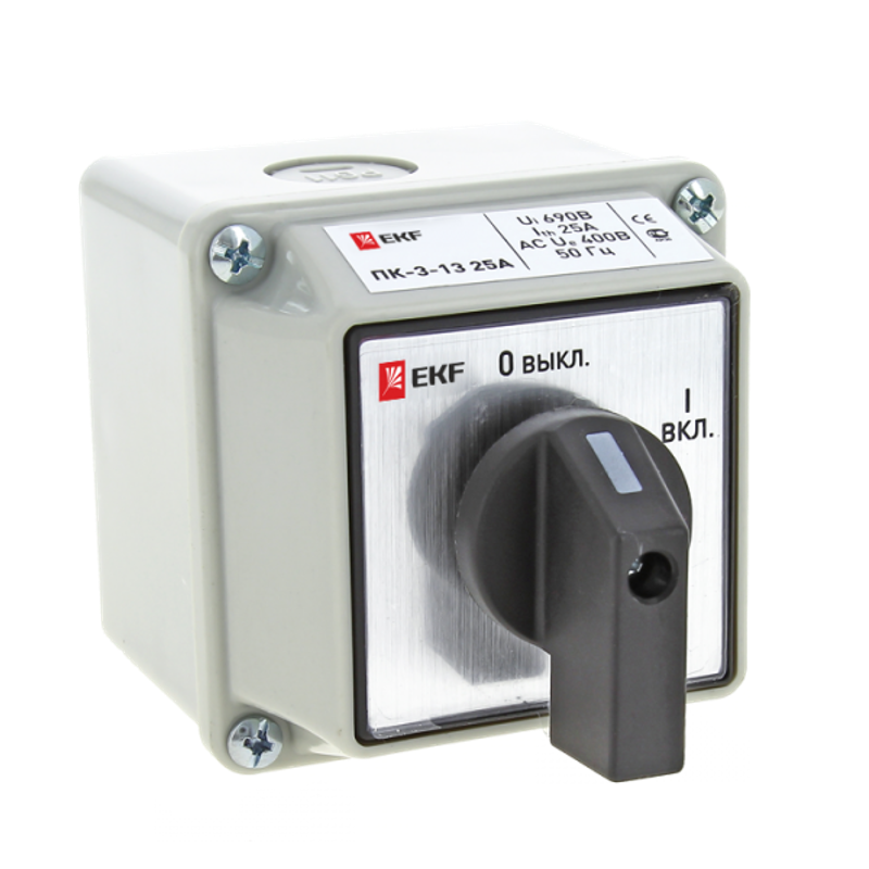 Переключатель кулачковый ПК-3-13 63А 3P "ВКЛ-ВЫКЛ" IP54 EKF PROxima
