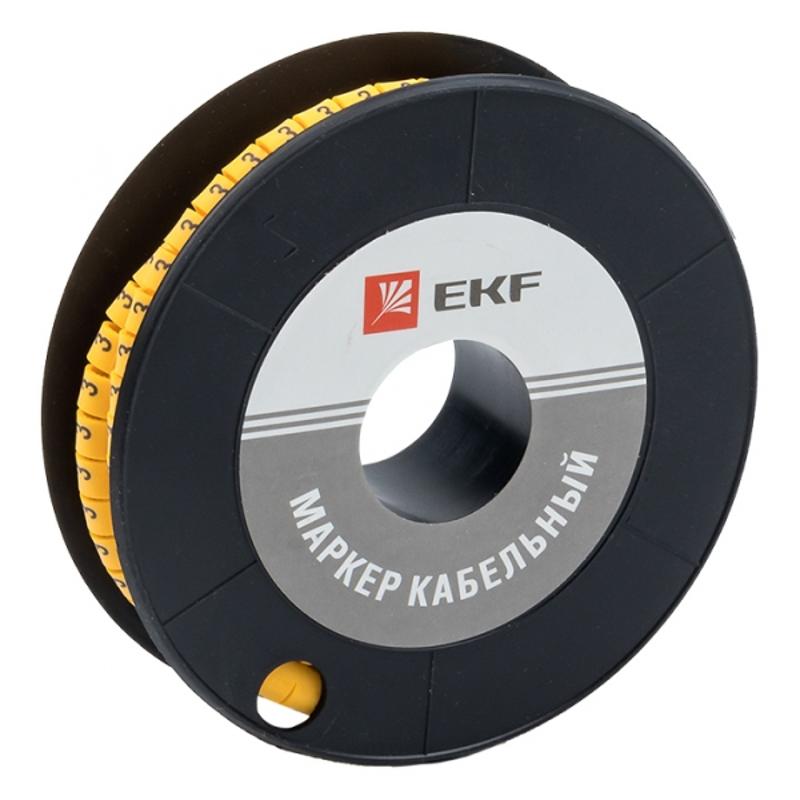 Маркер-кабельный 1,5кв.мм "3" (1000шт.) (ЕС-0) EKF PROxima