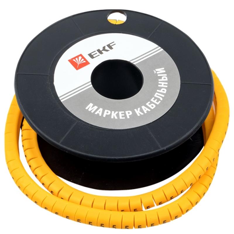 Маркер-кабельный 4,0кв.мм "5" (500шт.) (ЕС-2) EKF PROxima
