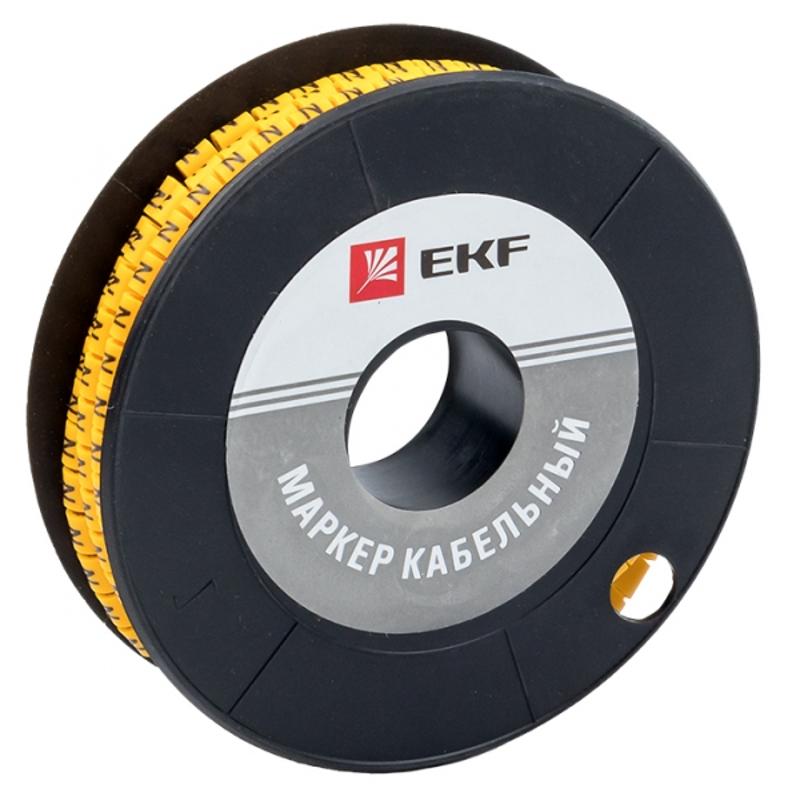 Маркер-кабельный 4,0кв.мм "N" (500шт.) (ЕС-2) EKF PROxima