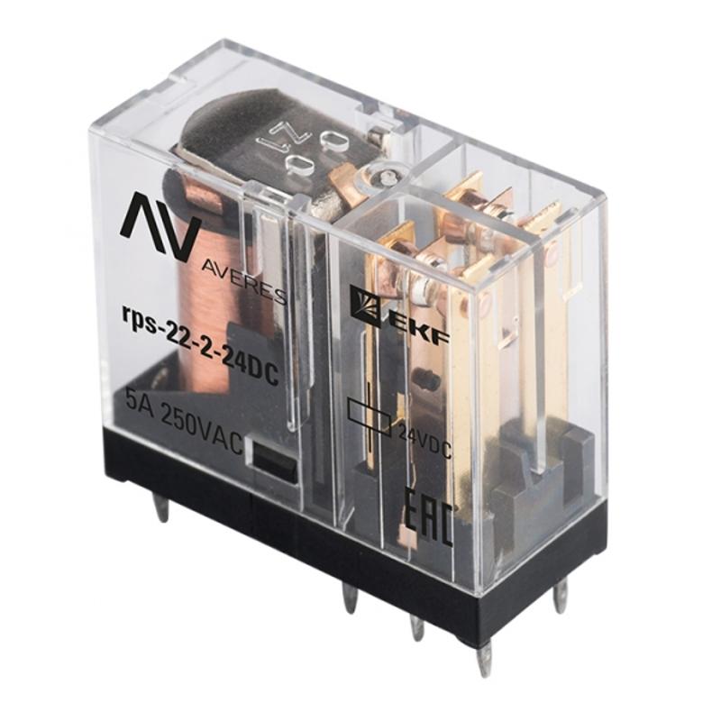 Реле промежуточное РП slim 22/2 5A 24В DC AVERES