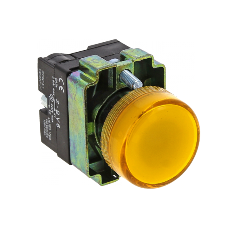 Лампа сигнальная BV65 желтая EKF PROxima