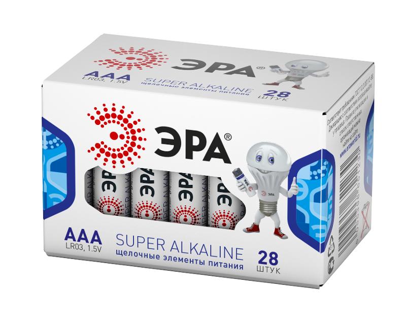 Батарейка щелочная (алкалиновая)  LR03-28 box (28/1120/44800) (AAA)