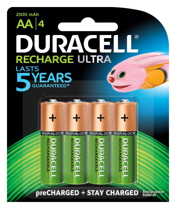 Аккумуляторы Duracell HR6-4BL 2400mAh/2500mAh предзаряженные