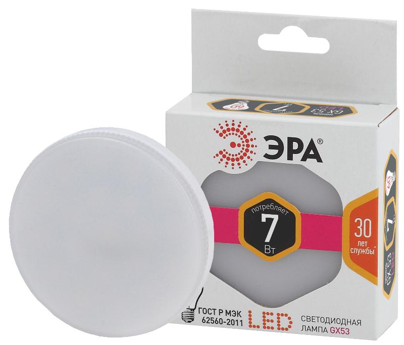 Лампа светодиодная LED 7Вт GX53 220В 2700К smd GX таблетка (плоский цилиндр)