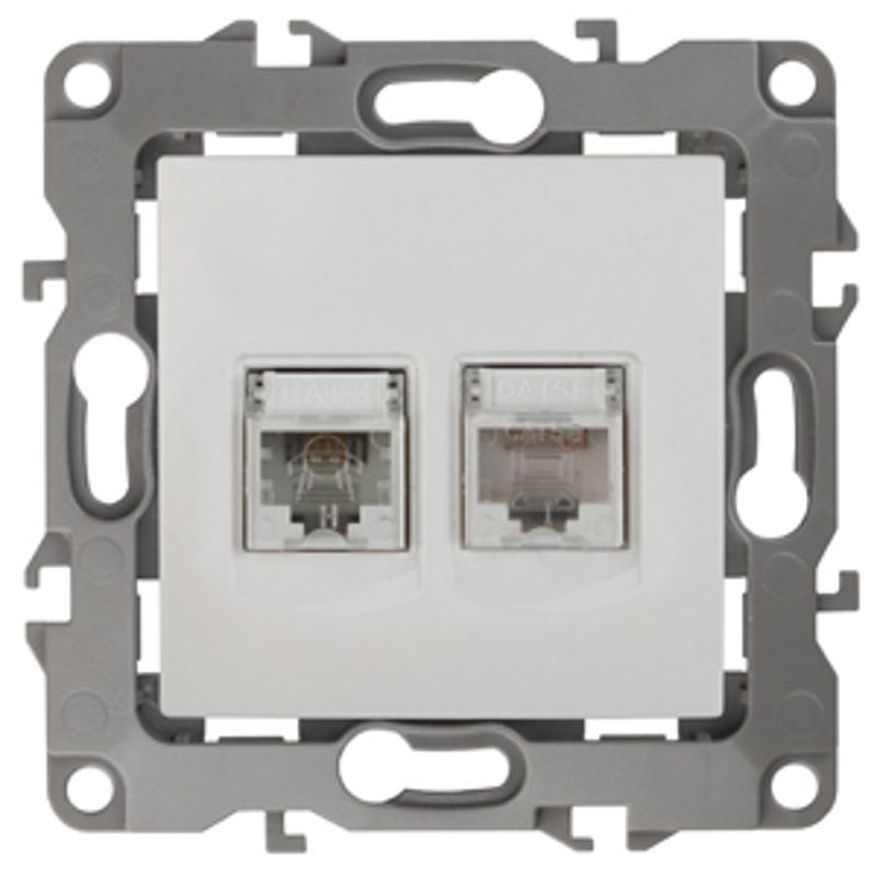 Розетка информационная+телефонная 12-3109-01RJ45+RJ11,  белый