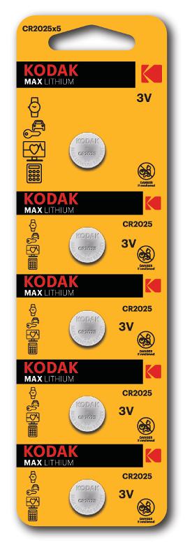 Батарейки  CR2025-5BL MAX Lithium (60/360/69120)