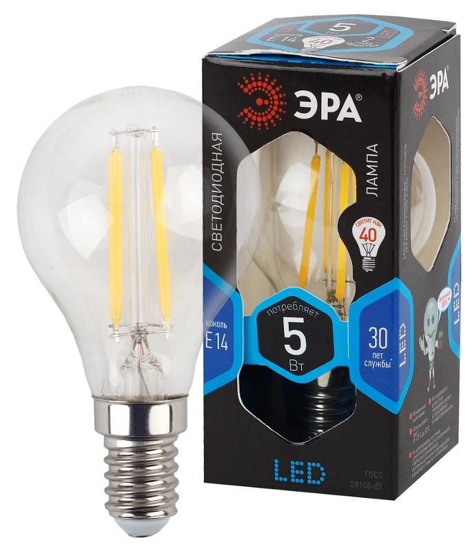 Лампа светодиодная LED 5Вт E14 220В 4000К F-LED Р45 шар