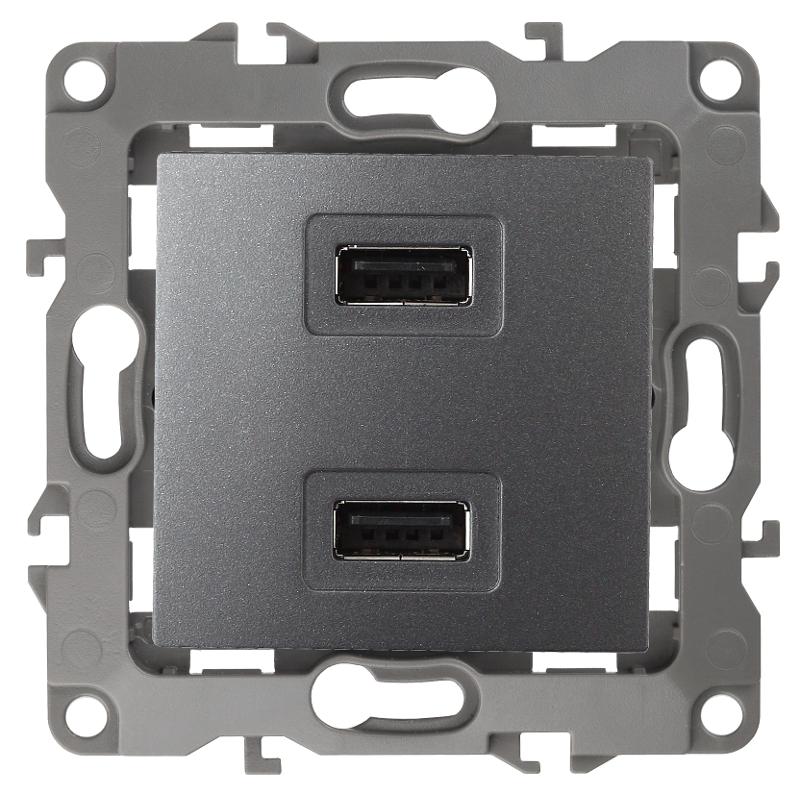 Устройство зарядное USB 12-4110-12  , 5В-2100мА,  графит