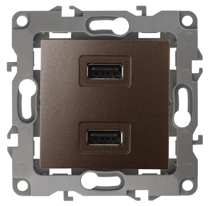 Устройство зарядное USB 12-4110-13  , 5В-2100мА,  бронза
