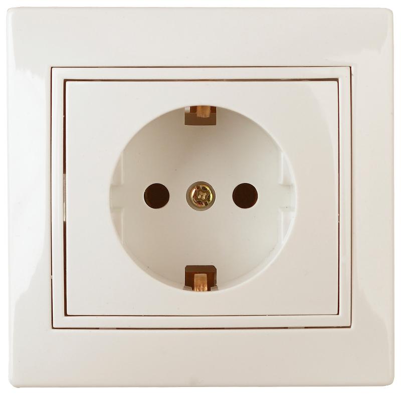 1-202-02 Intro Розетка 2P+E Schuko, 16А-250В, IP20, СУ, Plano, сл.кость