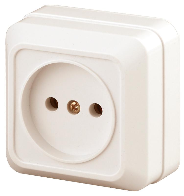 2-201-02 Intro Розетка 2P, 16А-250В, IP20, ОУ, Quadro, сл.кость
