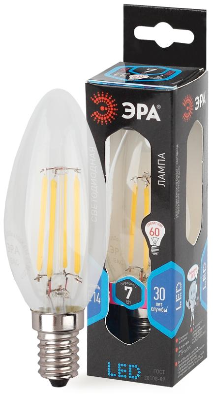 Лампа светодиодная F-LED B35-7W-840-E14 (филамент, свеча, 7Вт, нейтр, E14)