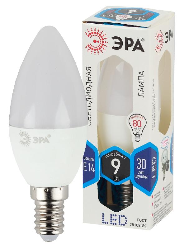 Лампа светодиодная LED 9Вт Е14 4000К СТАНДАРТ smd B35-9w-840-E14 свеча