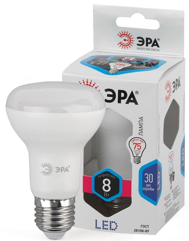 Лампа светодиодная LED 8Вт Е27 4000К СТАНДАРТ smd R63-8w-840-E27