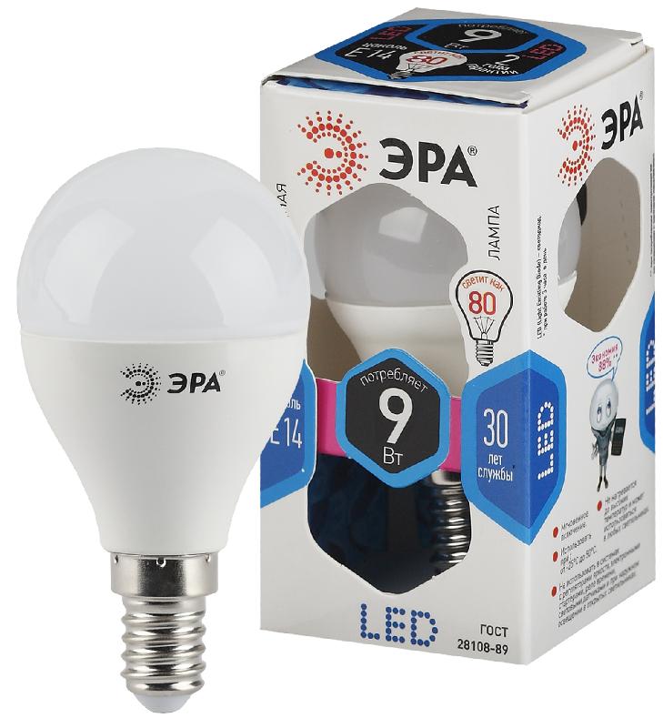 Лампа светодиодная LED 9Вт Е14 4000К СТАНДАРТ smd P45-9w-840-E14