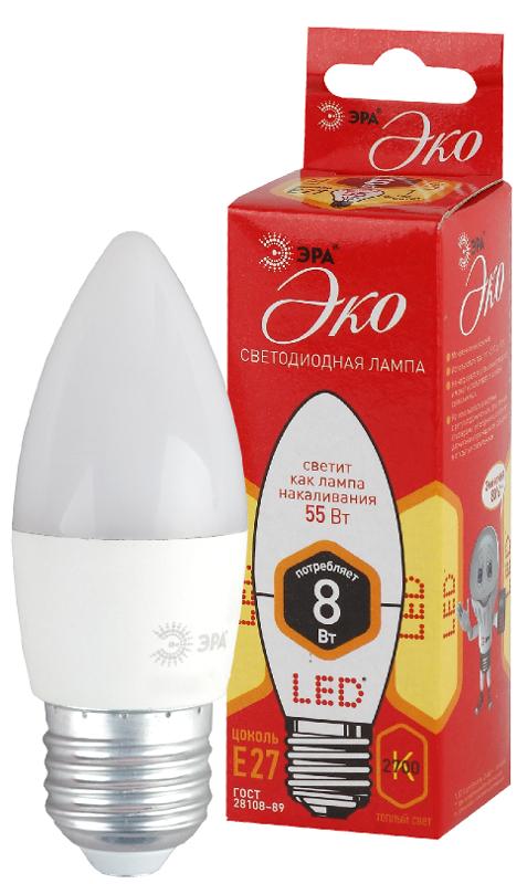 Лампа светодиодная RED LINE ECO LED B35-8W-827-E27 E27 / Е27 8Вт свеча теплый белый свет