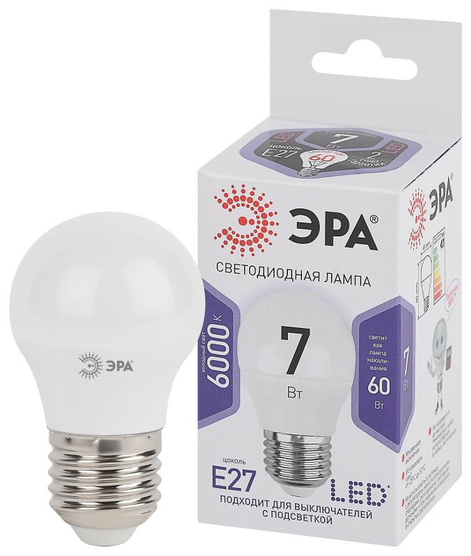 Лампа светодиодная LED 7Вт Е27 6000К smd P45-7W-860-E27